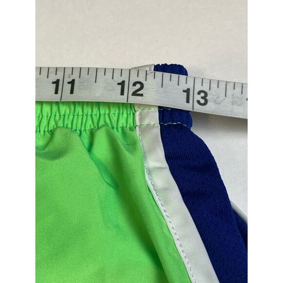 Nike Dri-Fit Women's Neon Green and Blue Running Shorts Size Medium - Picture 6 of 9